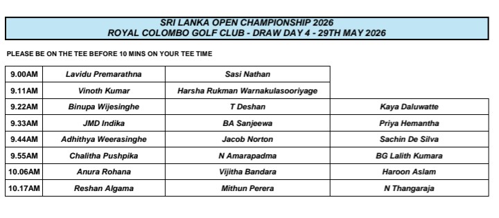 Thangaraja fires brilliant 66 to lead Sri Lanka Open 4 Draw